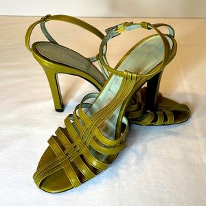 Sigerson Morrison strap heel leather sandals.